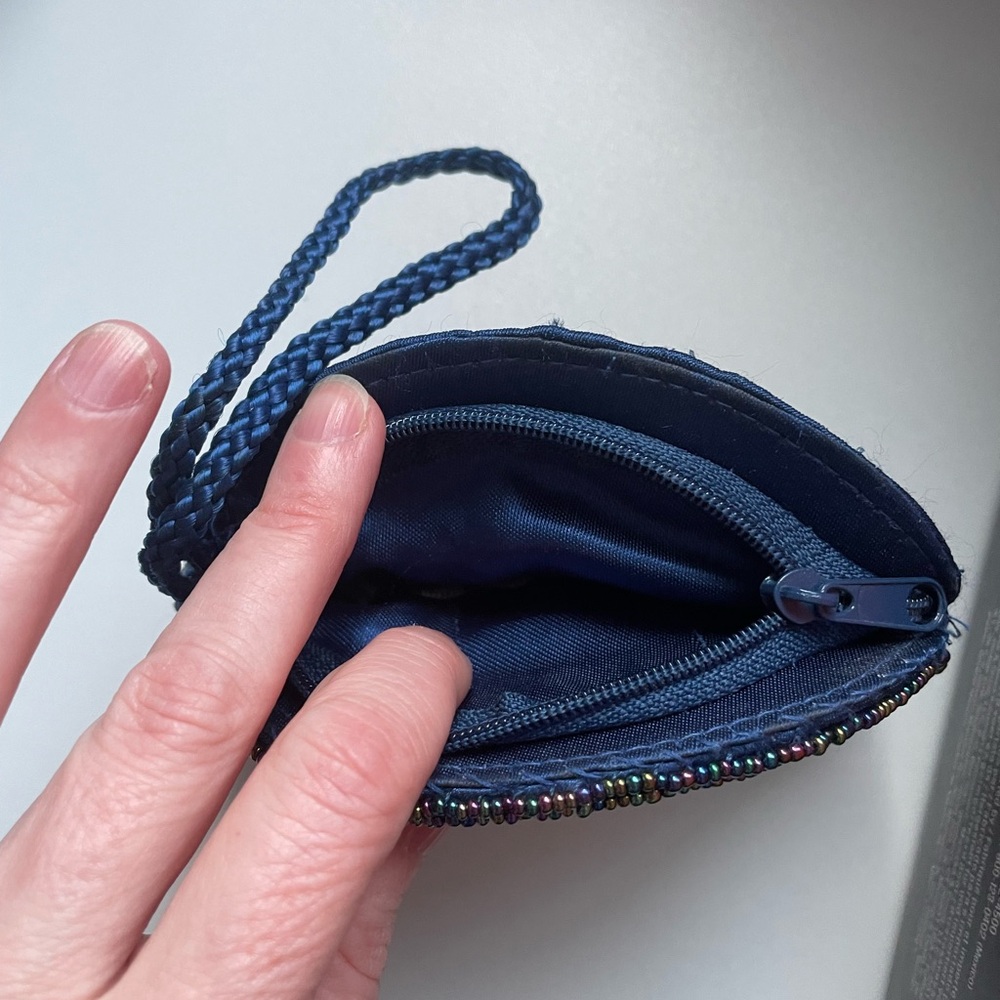 Elegant Blue Beaded Women's Bag - Picture 2 of 3